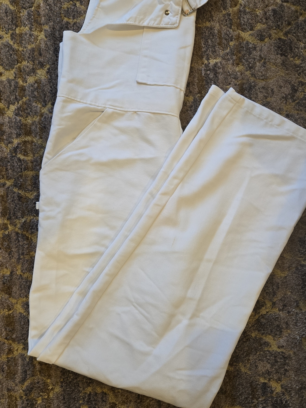 White Overalls with Front Pocket - Picture 4 of 4
